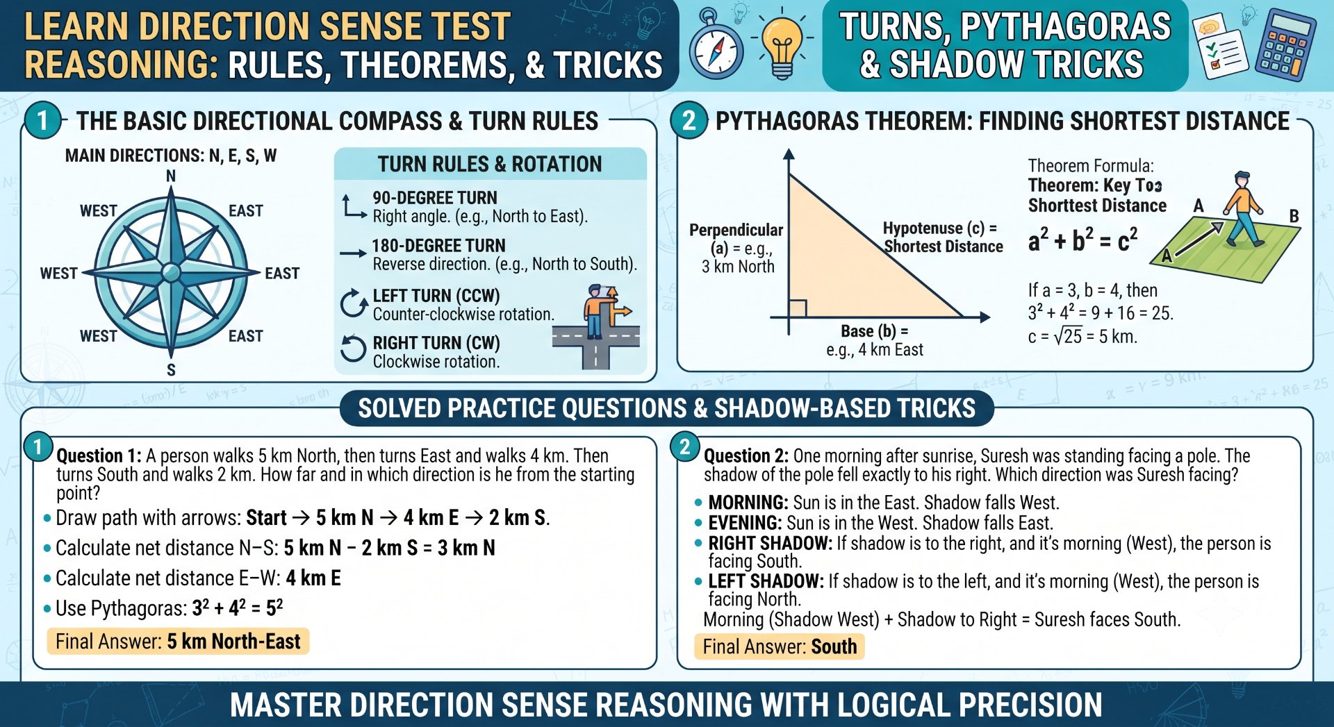 Direction Sense Test Reasoning - NotesMind