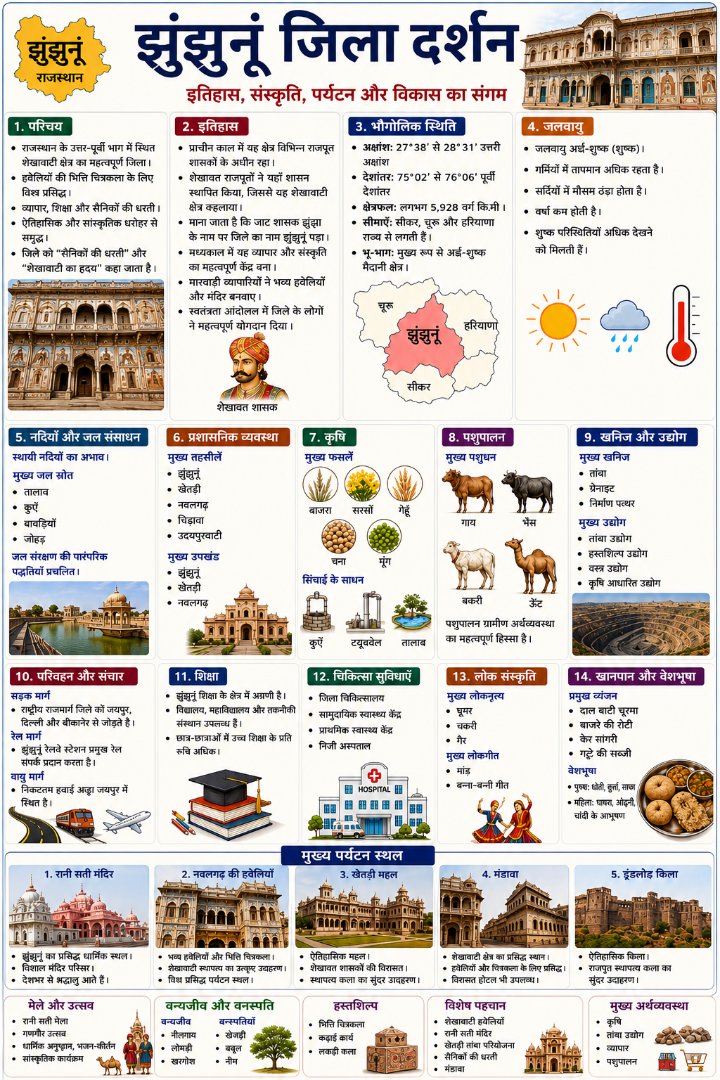 झुंझुनूं जिला दर्शन - Rajasthan GK and Computer Notes for Patwari & LDC Exam - NotesMind