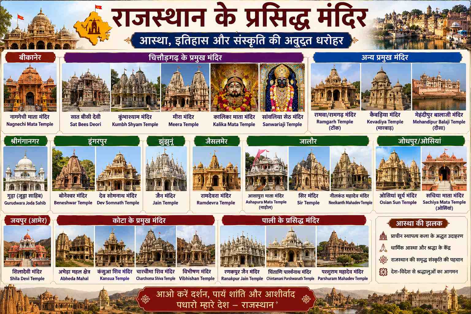 राजस्थान के प्रमुख मंदिर | इतिहास, महत्व और दर्शन गाइड | NotesMind - NotesMind