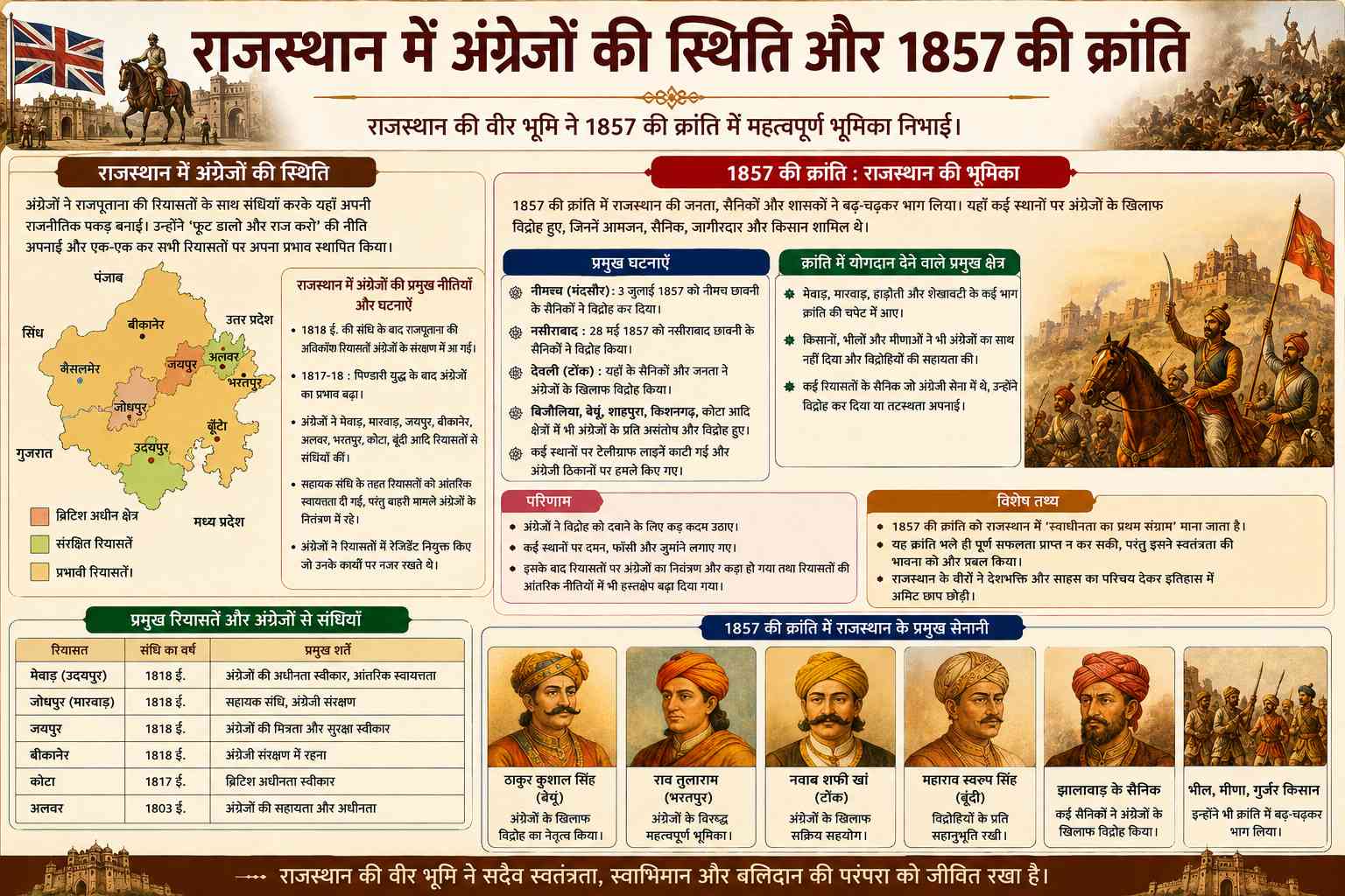 राजस्थान में अंग्रेजों की स्थिति और 1857 की क्रांति - Rajasthan GK and Computer Notes for Patwari & LDC Exam - NotesMind